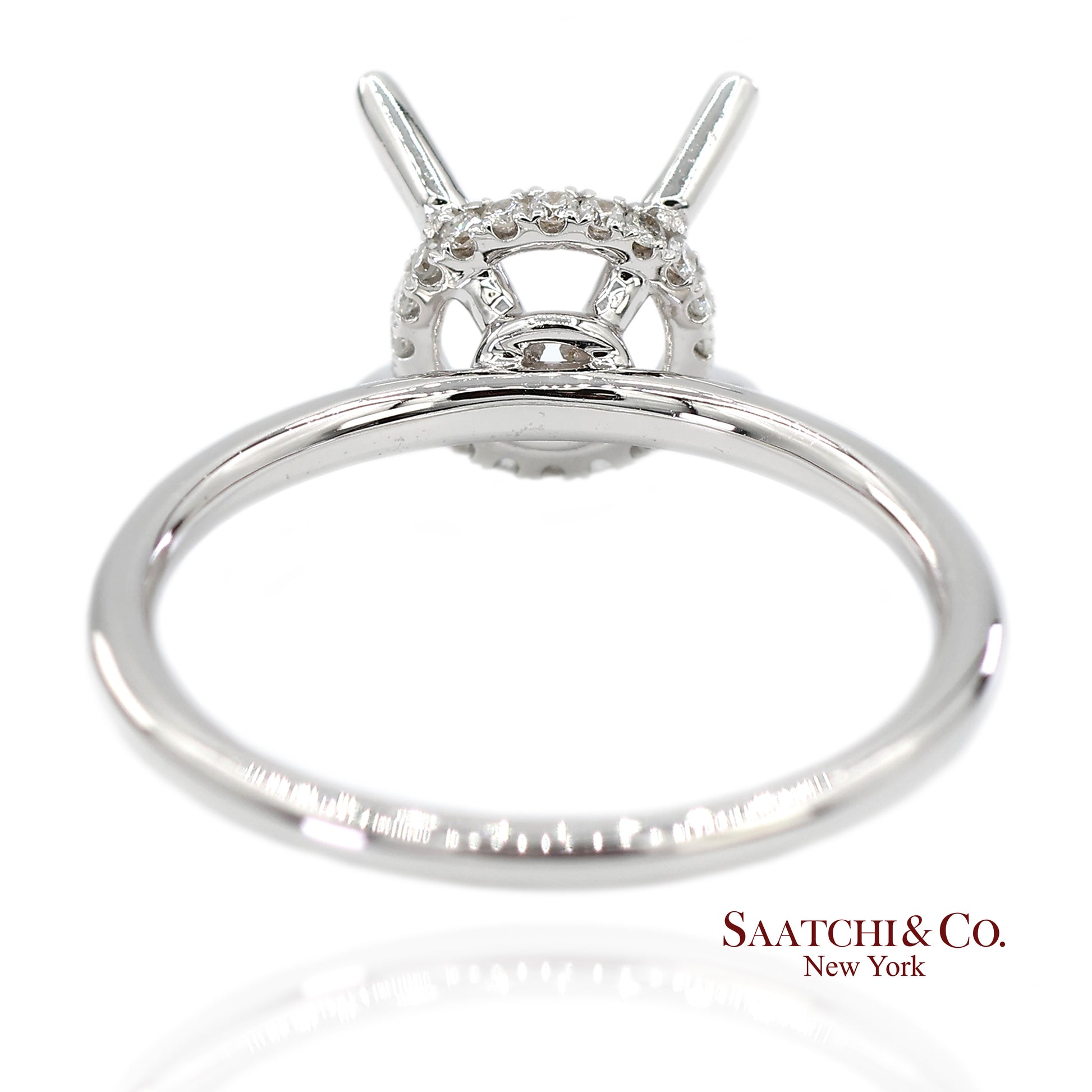 18K(750) White Gold Natural Brilliant Diamond Mounting Ring