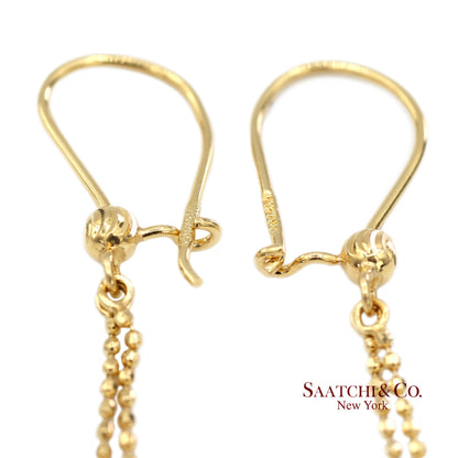 18K (750) Yellow Gold Drop Dangling Earrings