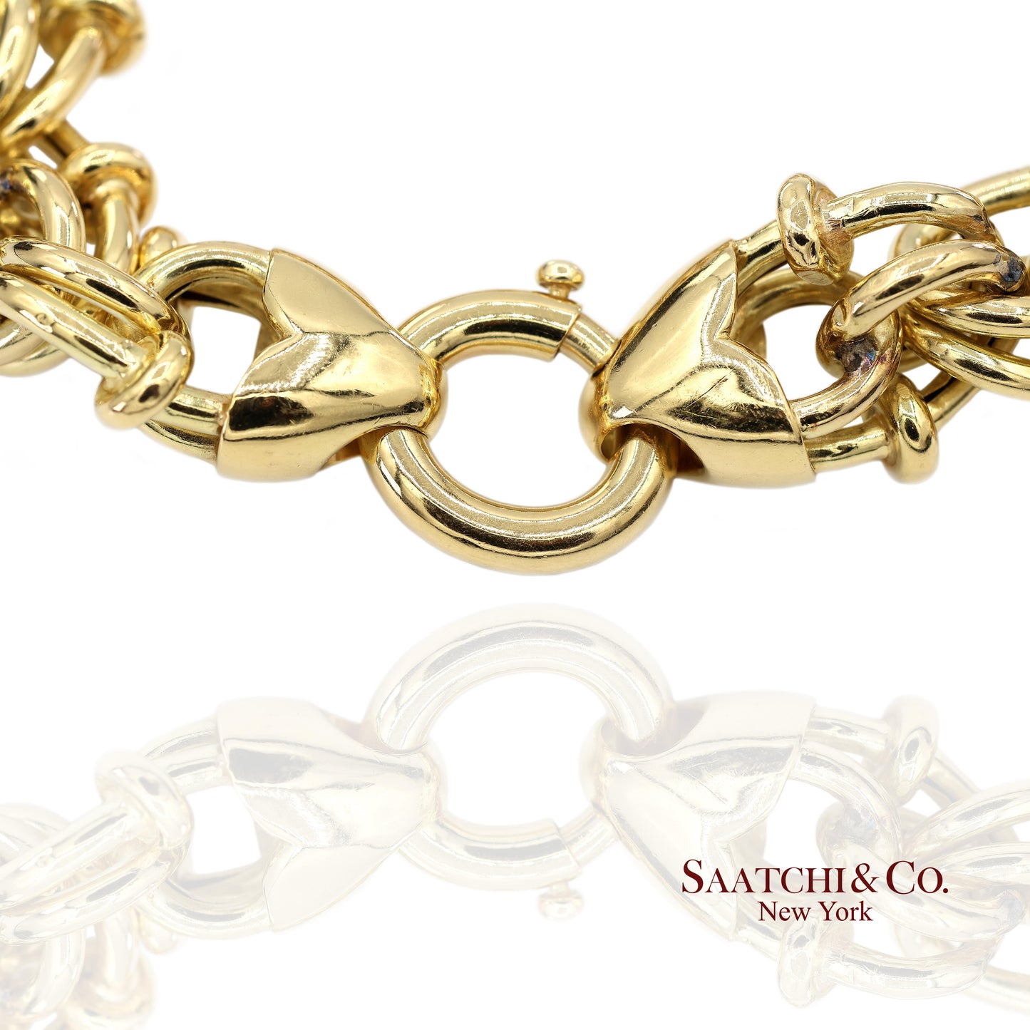 18K(750) Solid Yellow Gold Byzantine Chain Bracelet