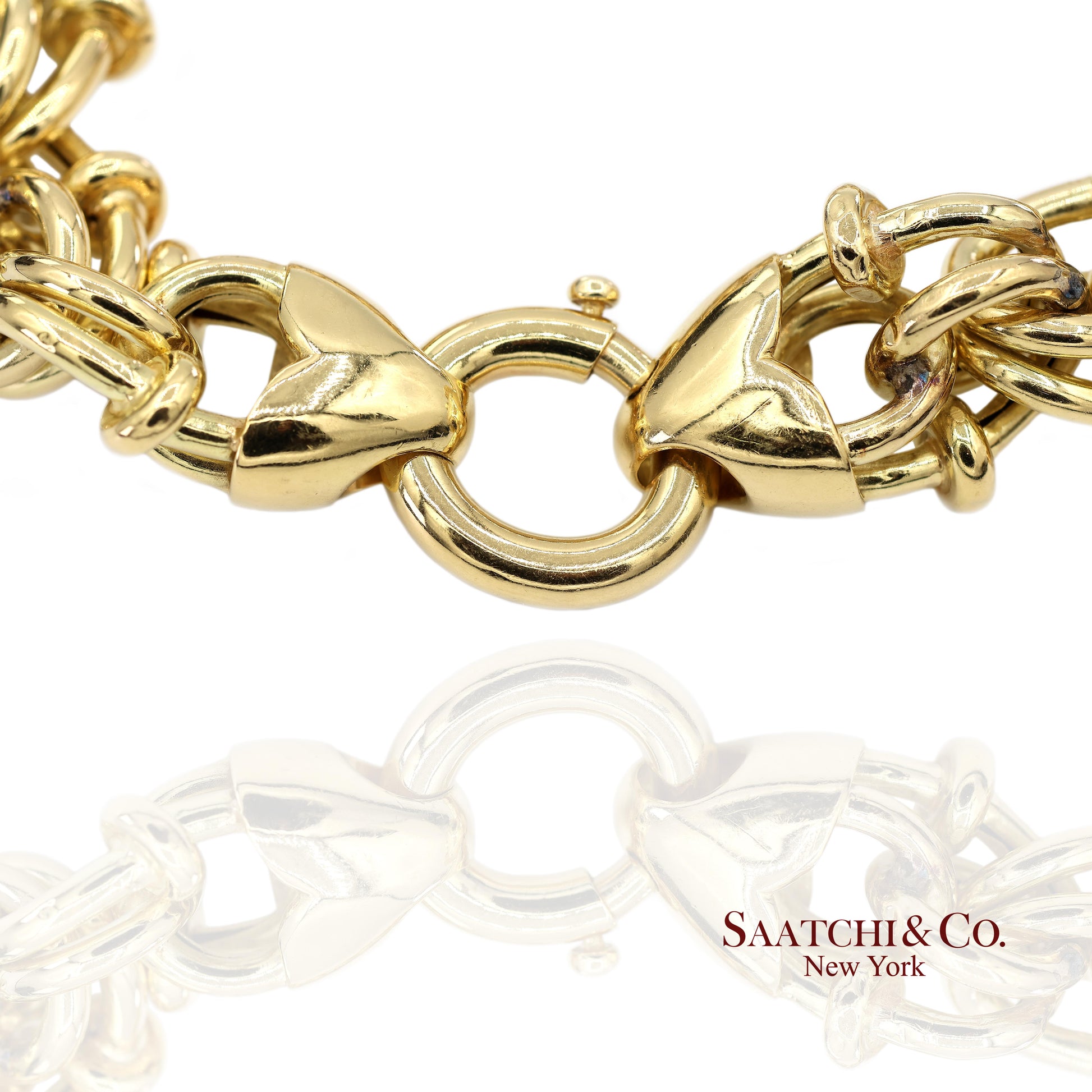 18K(750) Solid Yellow Gold Byzantine Chain Bracelet