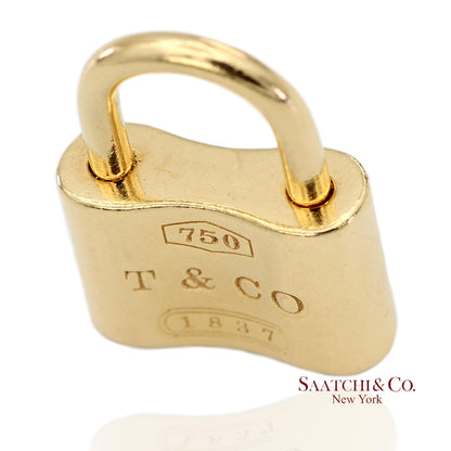 Tiffany & Co. 18K Yellow Gold Padlock Charm Pendant Necklace (Non Openable)