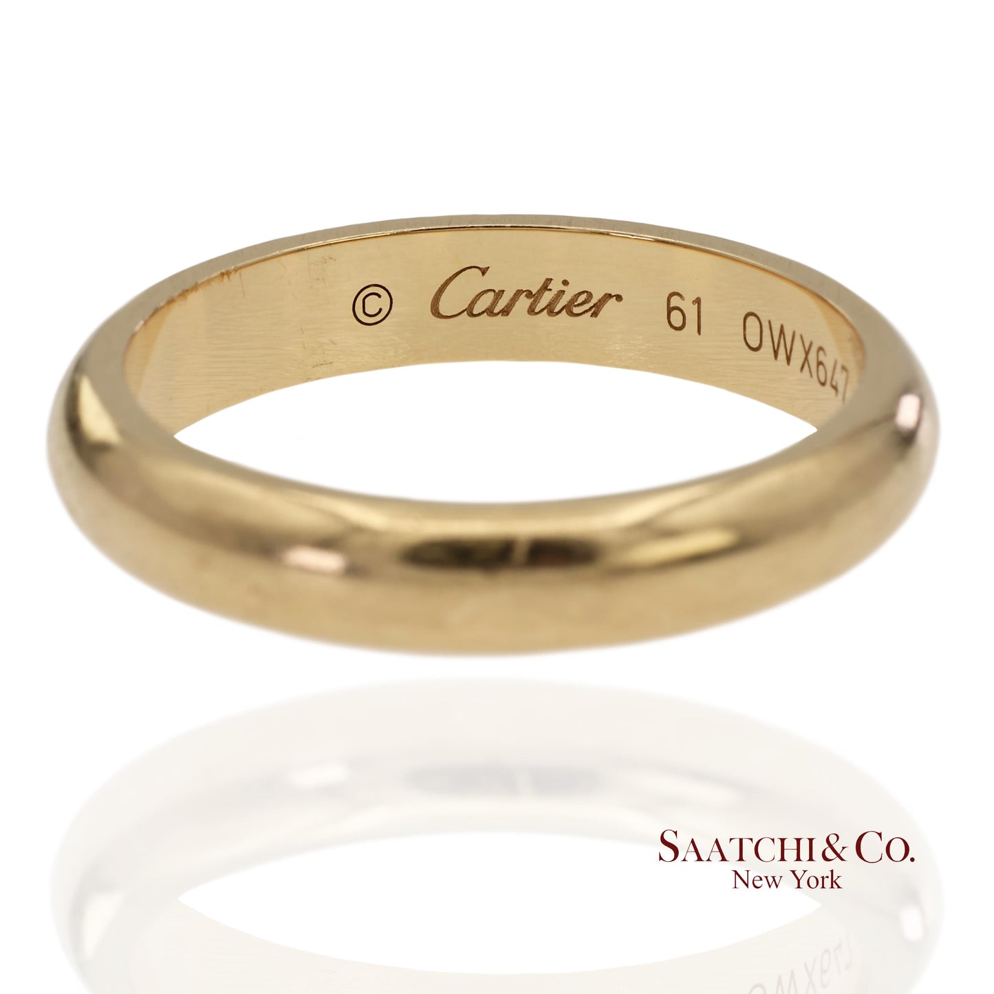 18K 750 Solid Yellow Gold Cartier Band Ring