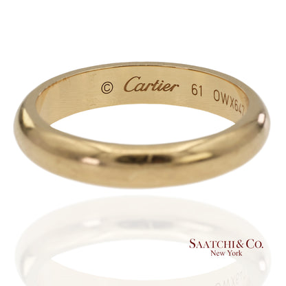 18K 750 Solid Yellow Gold Cartier Band Ring