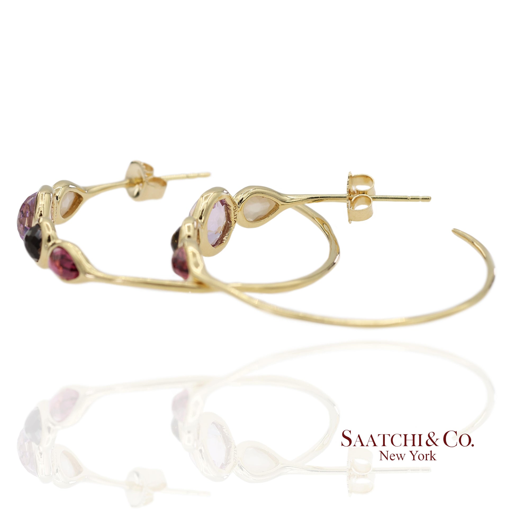 Vintage 18K 750 Solid Yellow Gold IPPOLITA Hoop Earrings