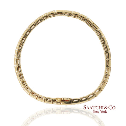 12.50 Ct Natural Yellow Sapphire Princess Cut Bracelet in 18K Yellow Gold
