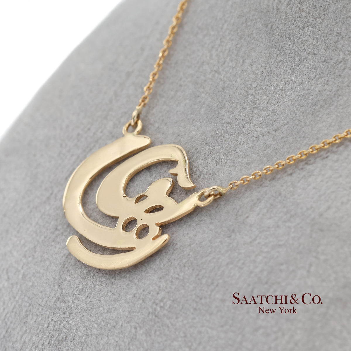 Brand New 18K Solid Yellow Gold Necklace With Raha Pendant