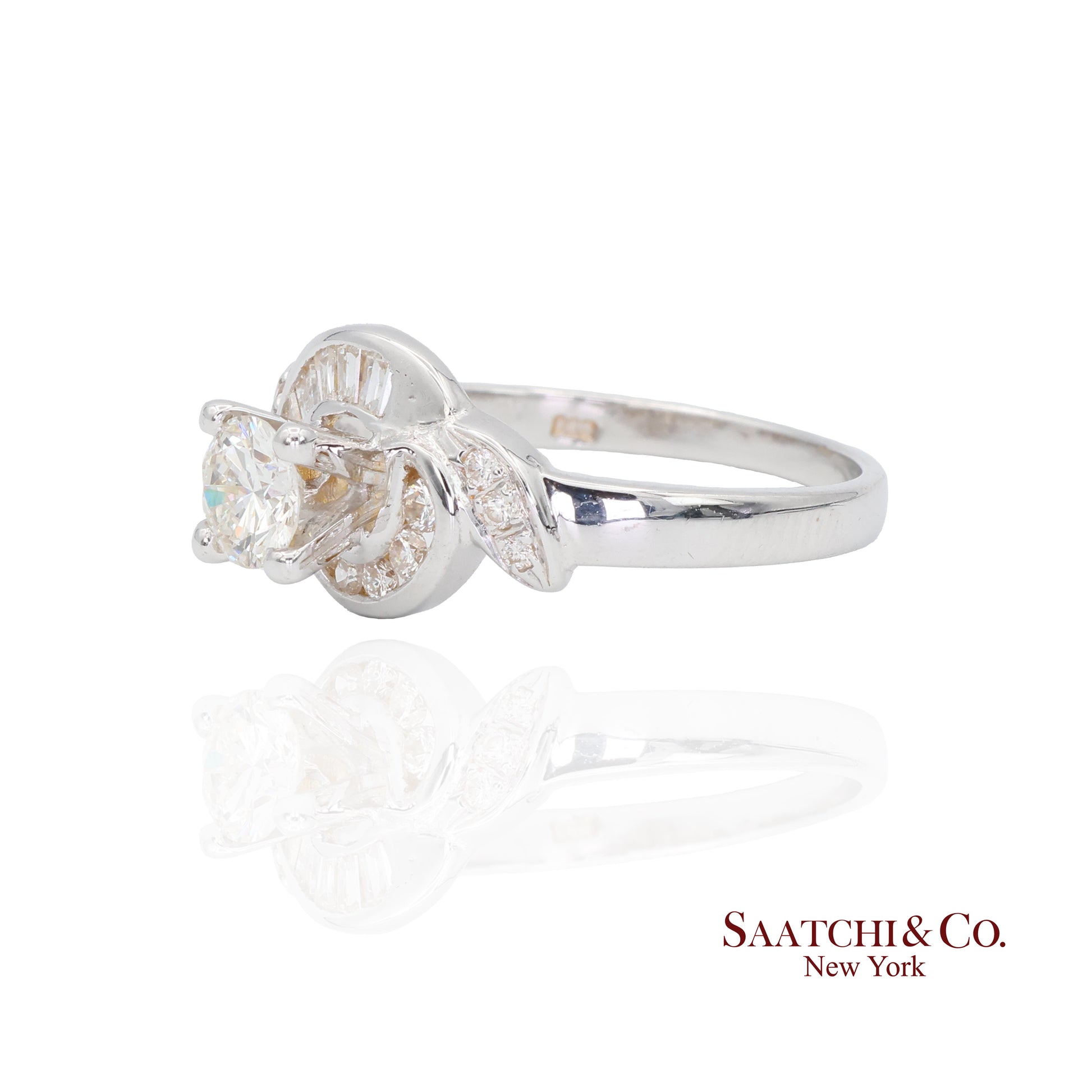 20K New  White Natural Solitaire Diamond Ring Size 6.5