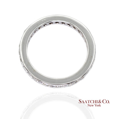 14k (585) White Gold Natural Diamond Eternity Band Size 6.5