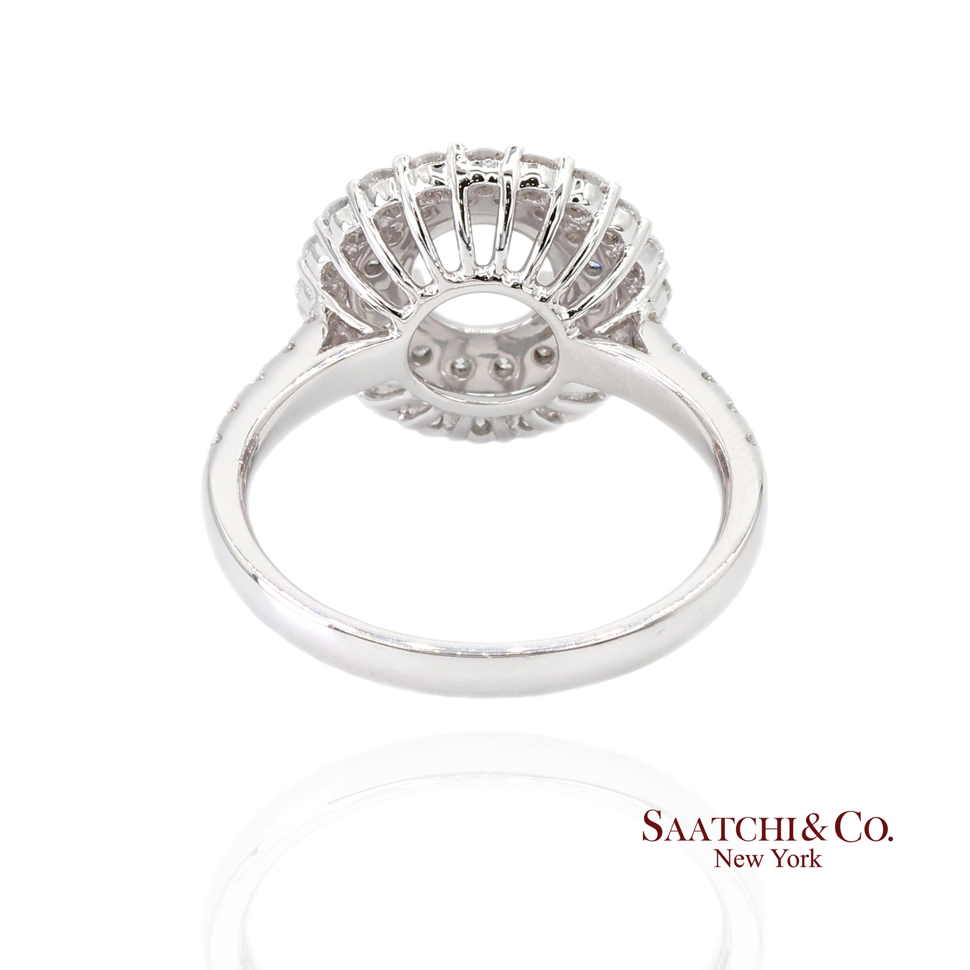 Platinum 950 Natural Brilliant Diamond Mounting Ring Size 6.5