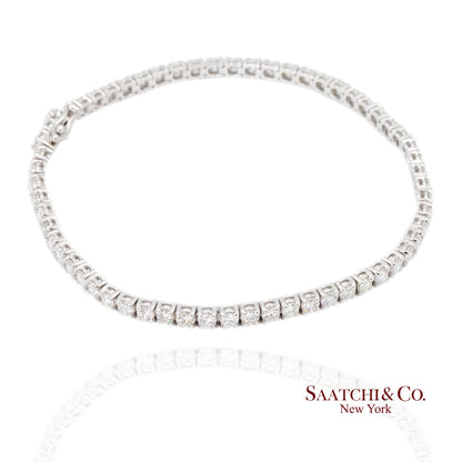 14k (585) White Gold Natural Diamond Tennis Bracelet size 7.5 inch