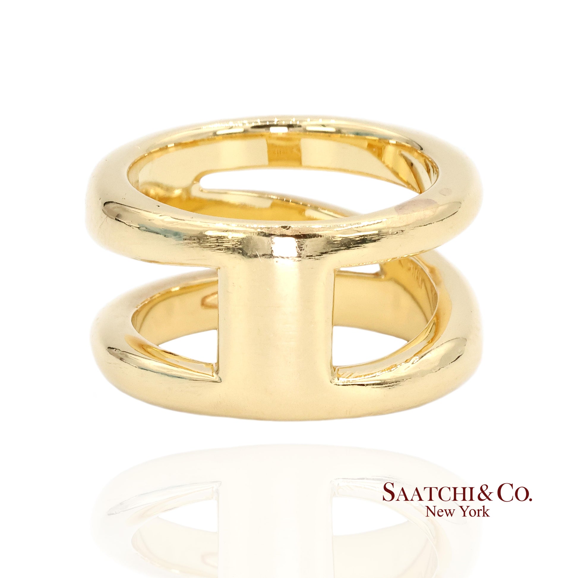 TIFFANY & Co. 18K Gold Diagonal Ring 5.5 Yellow Gold