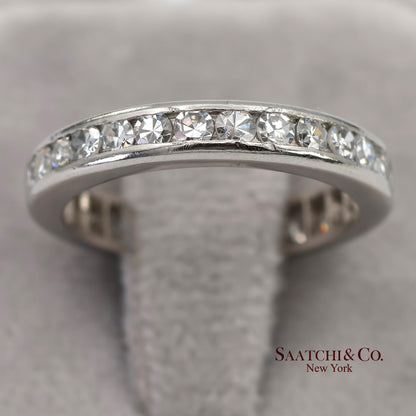 Platinum(950) Natural Diamond Vintage Band Ring