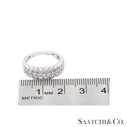 14k(585) White Gold Natural White Diamond Ring