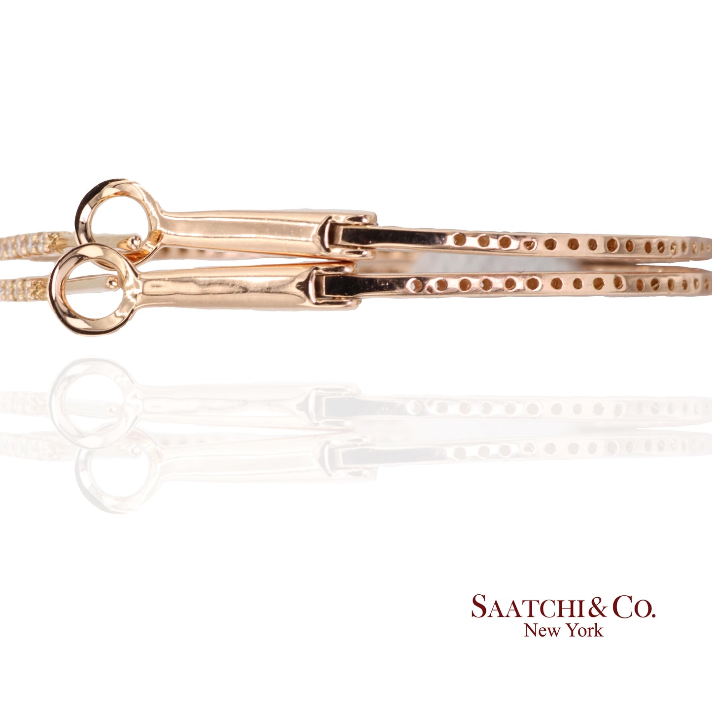 18k (750) Rose Gold Natural Diamond Hoop Earrings