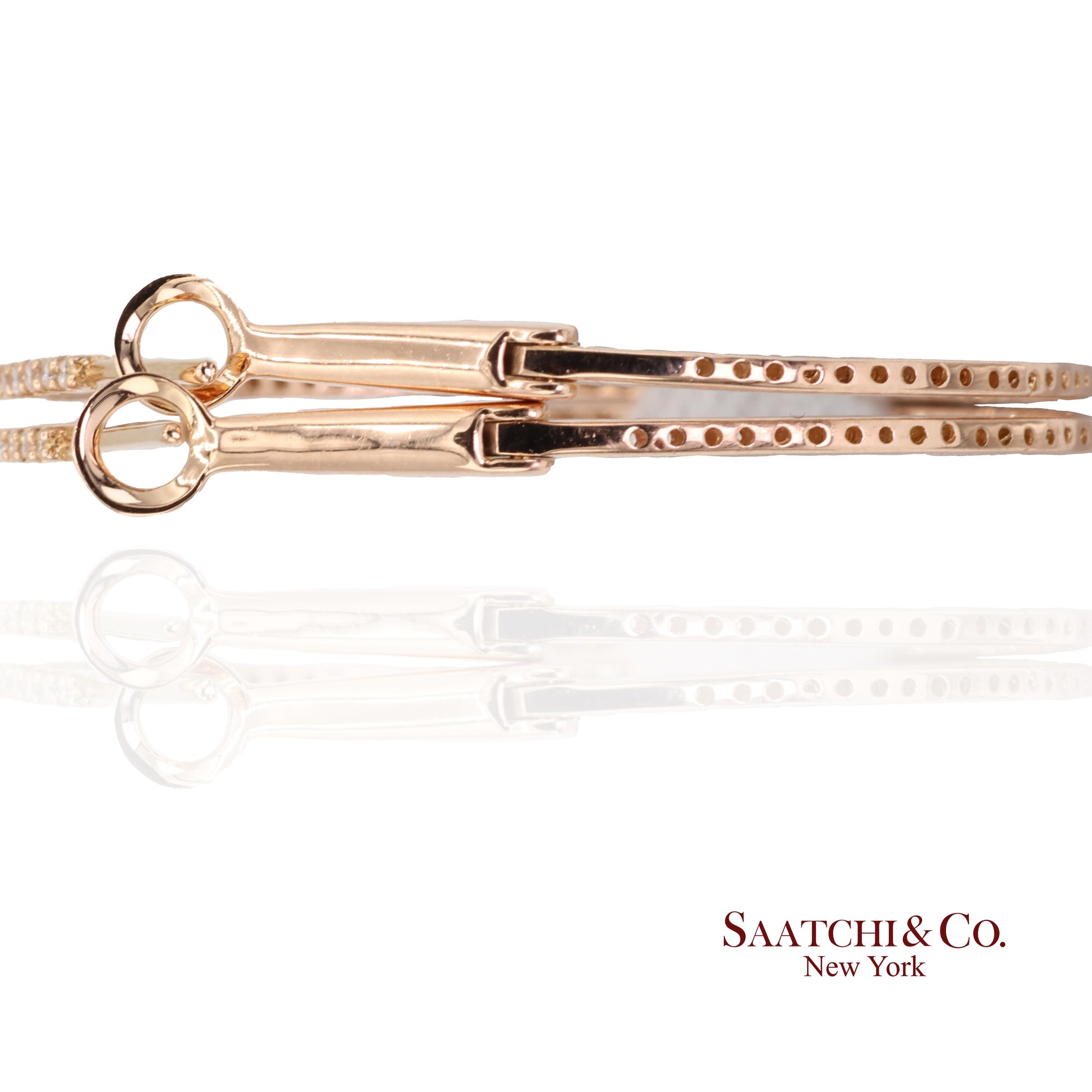 18k (750) Rose Gold Natural Diamond Hoop Earrings