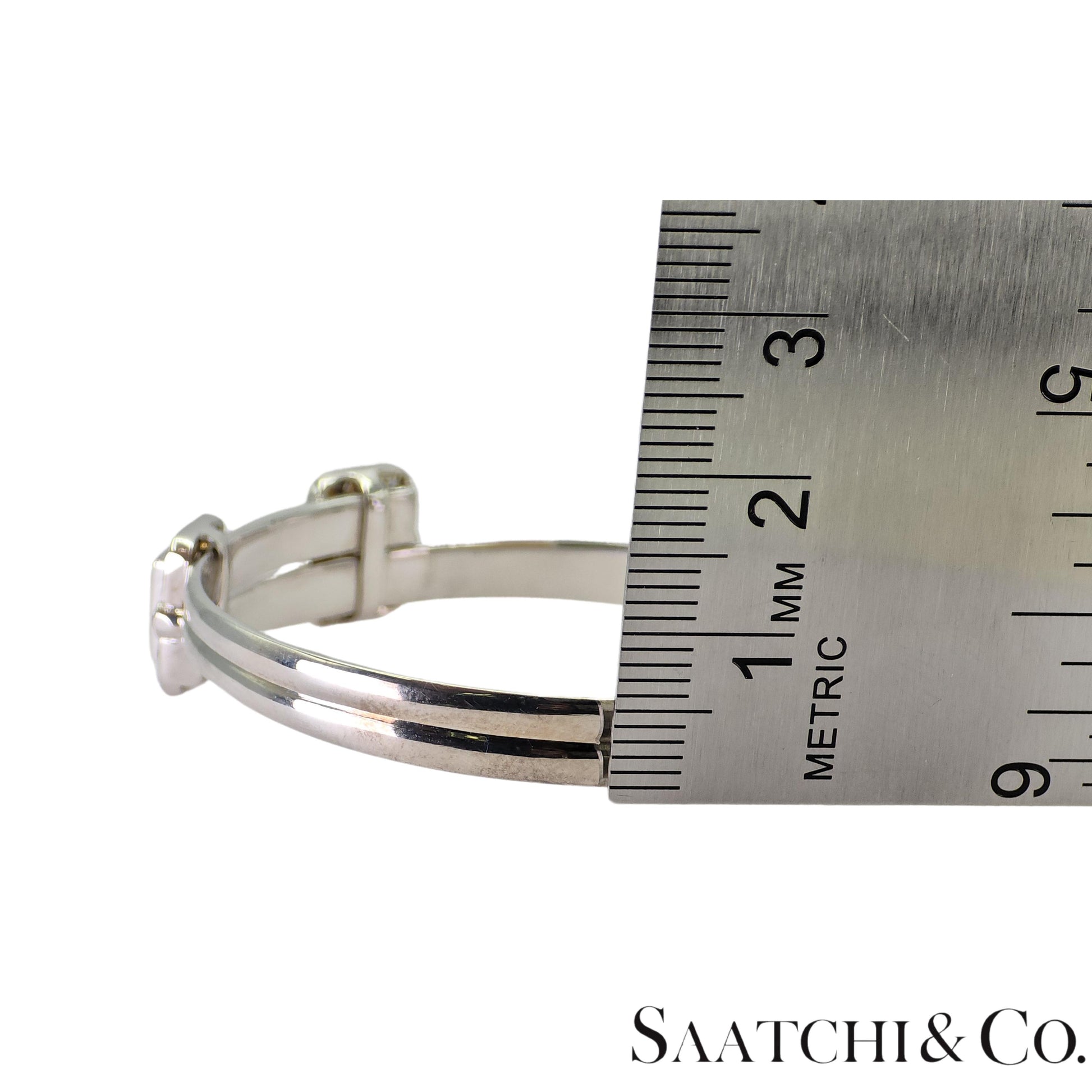 18K (750) White Gold Adjustable Bangle Natural White VVS-VS Diamond