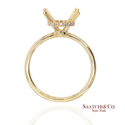 18K(750) Yellow Gold Natural Brilliant Diamond Mounting Ring