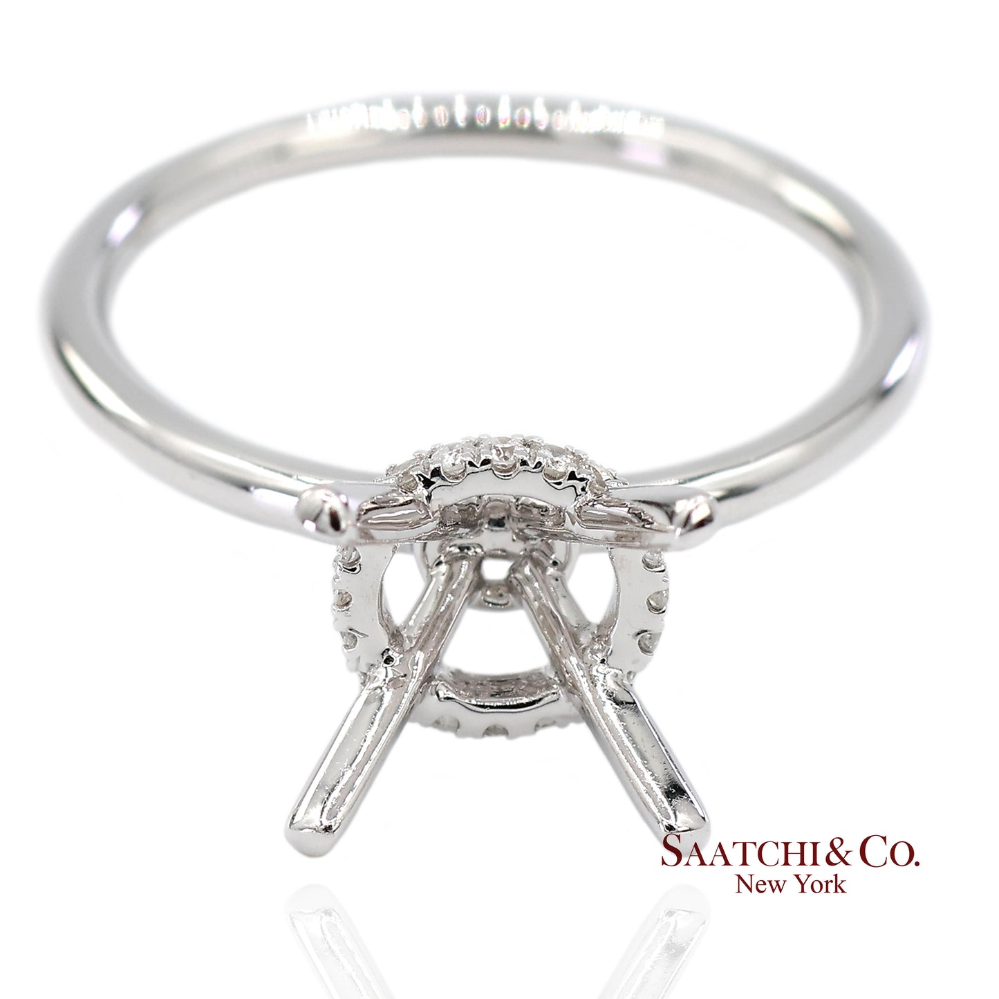 18K(750) White Gold Natural Brilliant Diamond Mounting Ring
