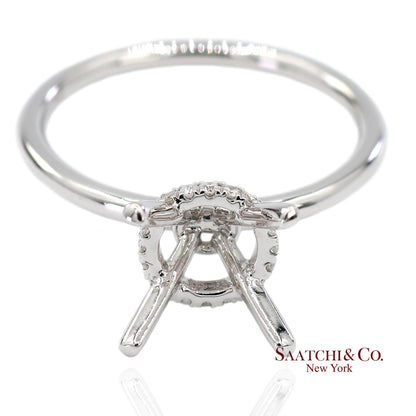 18K(750) White Gold Natural Brilliant Diamond Mounting Ring