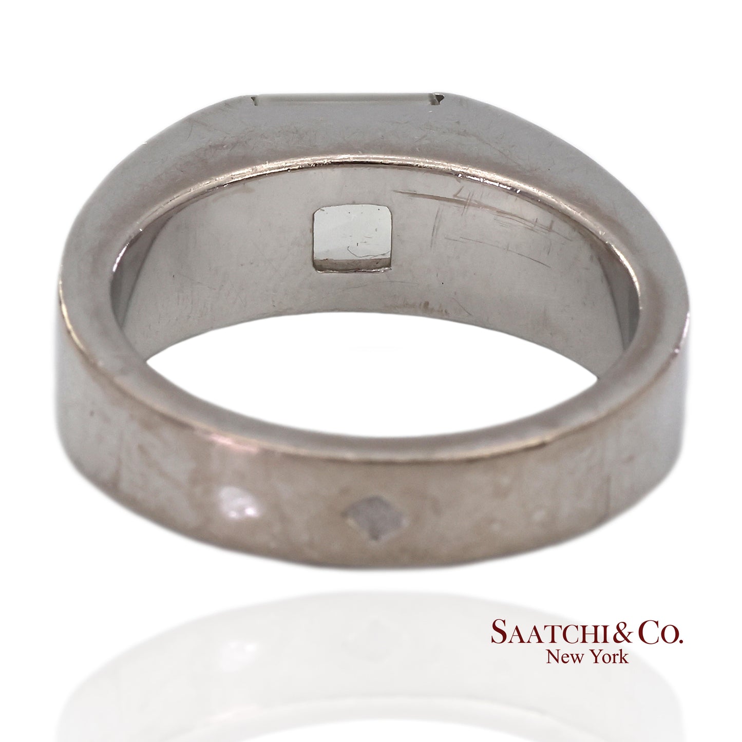 Vintage 18K (750) White Gold Original Authentic Cartier Tank Moonstone Ring