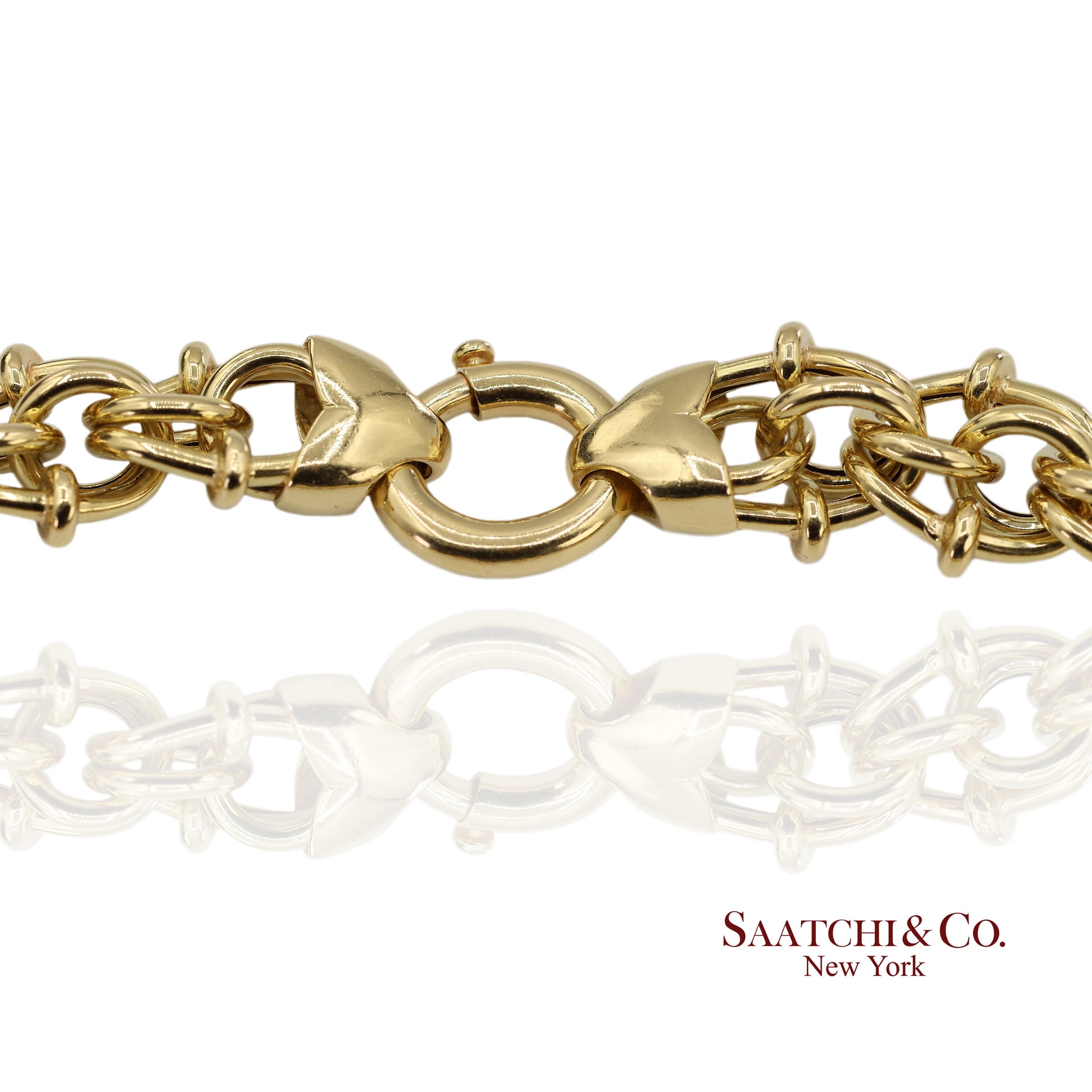 18K(750) Solid Yellow Gold Graduated Byzantine Chain Necklace