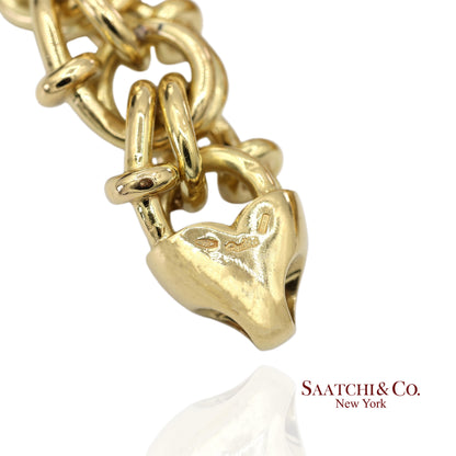 18K(750) Solid Yellow Gold Byzantine Chain Bracelet