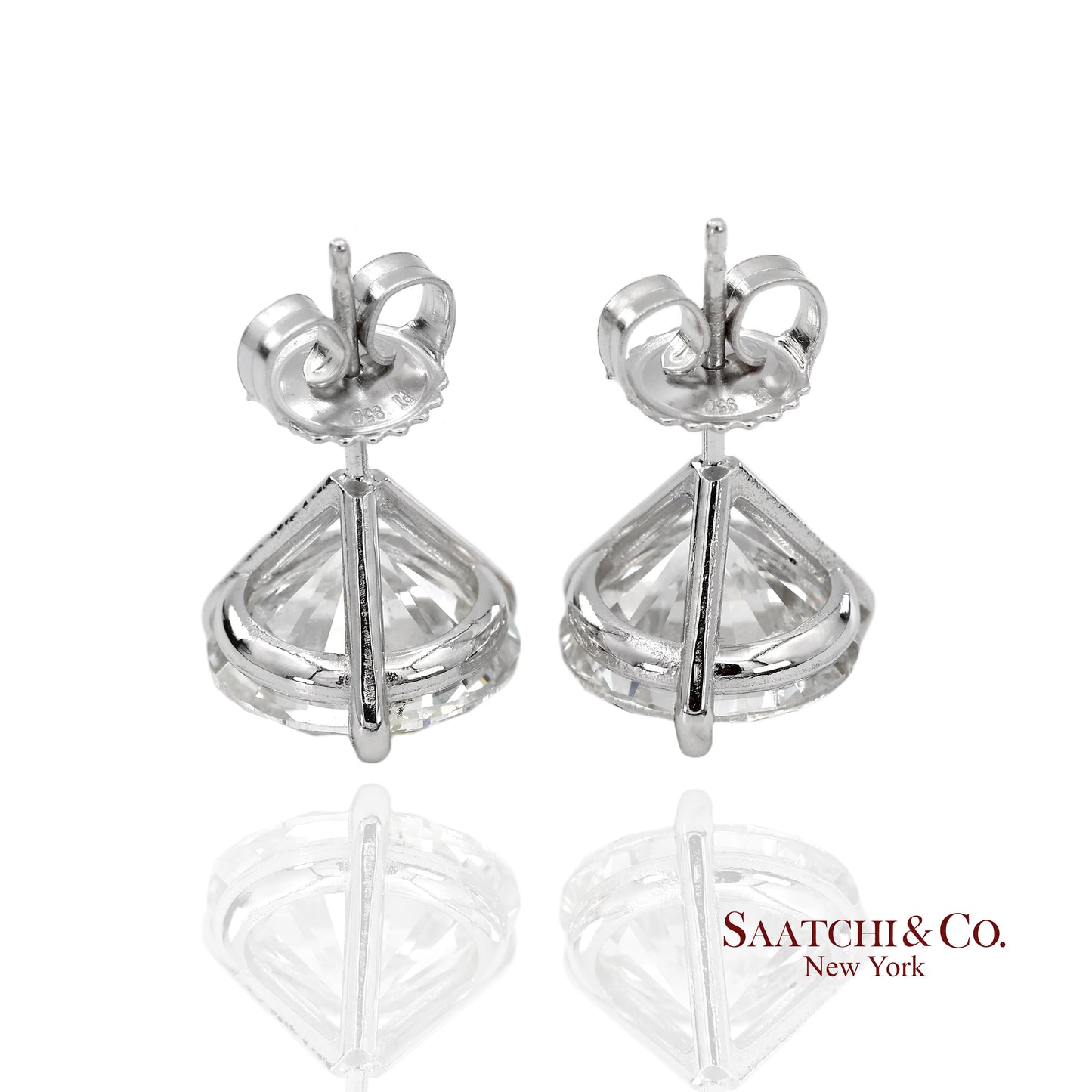 Platinum 950 Natural Diamond Stud Earrings