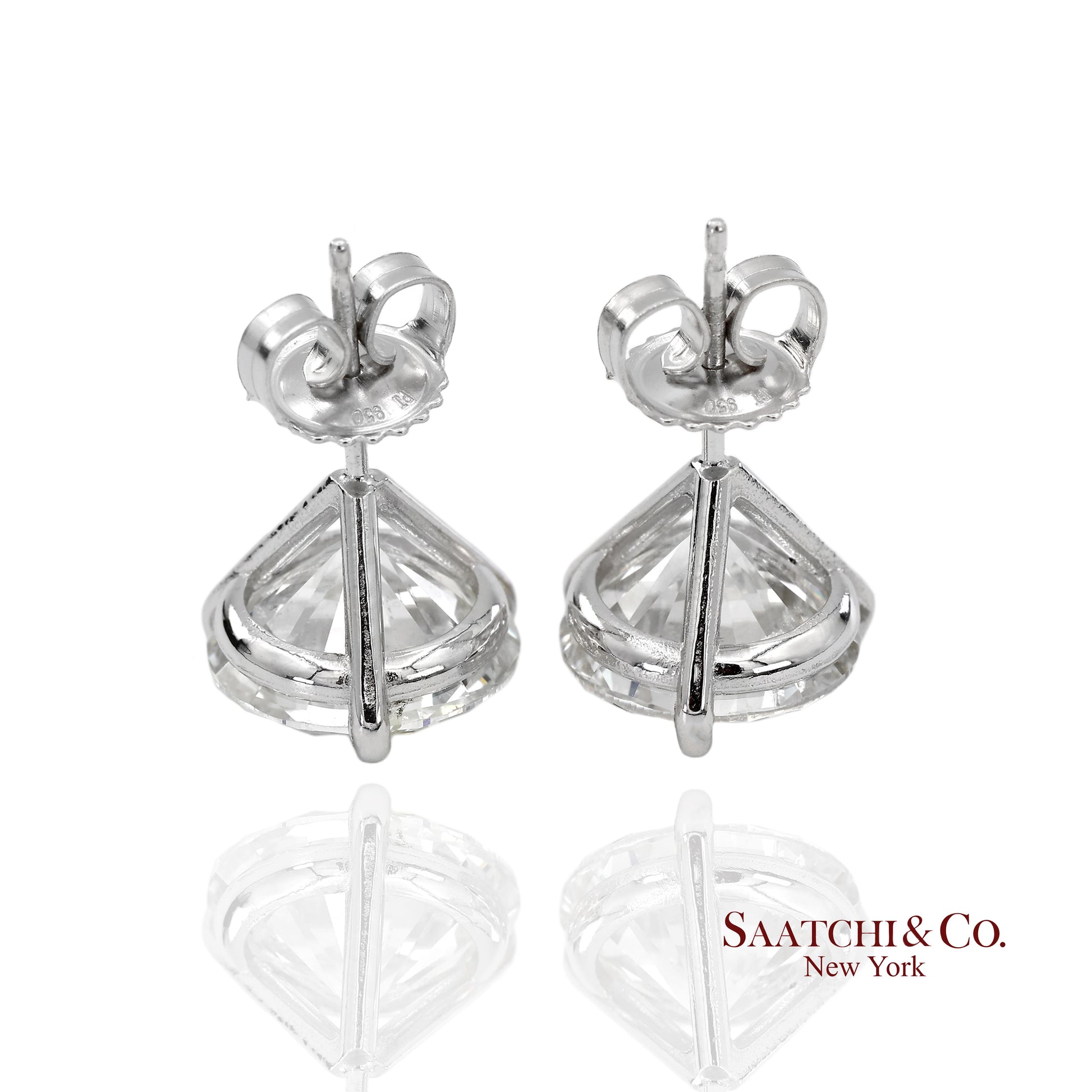 Platinum 950 Natural Diamond Stud Earrings