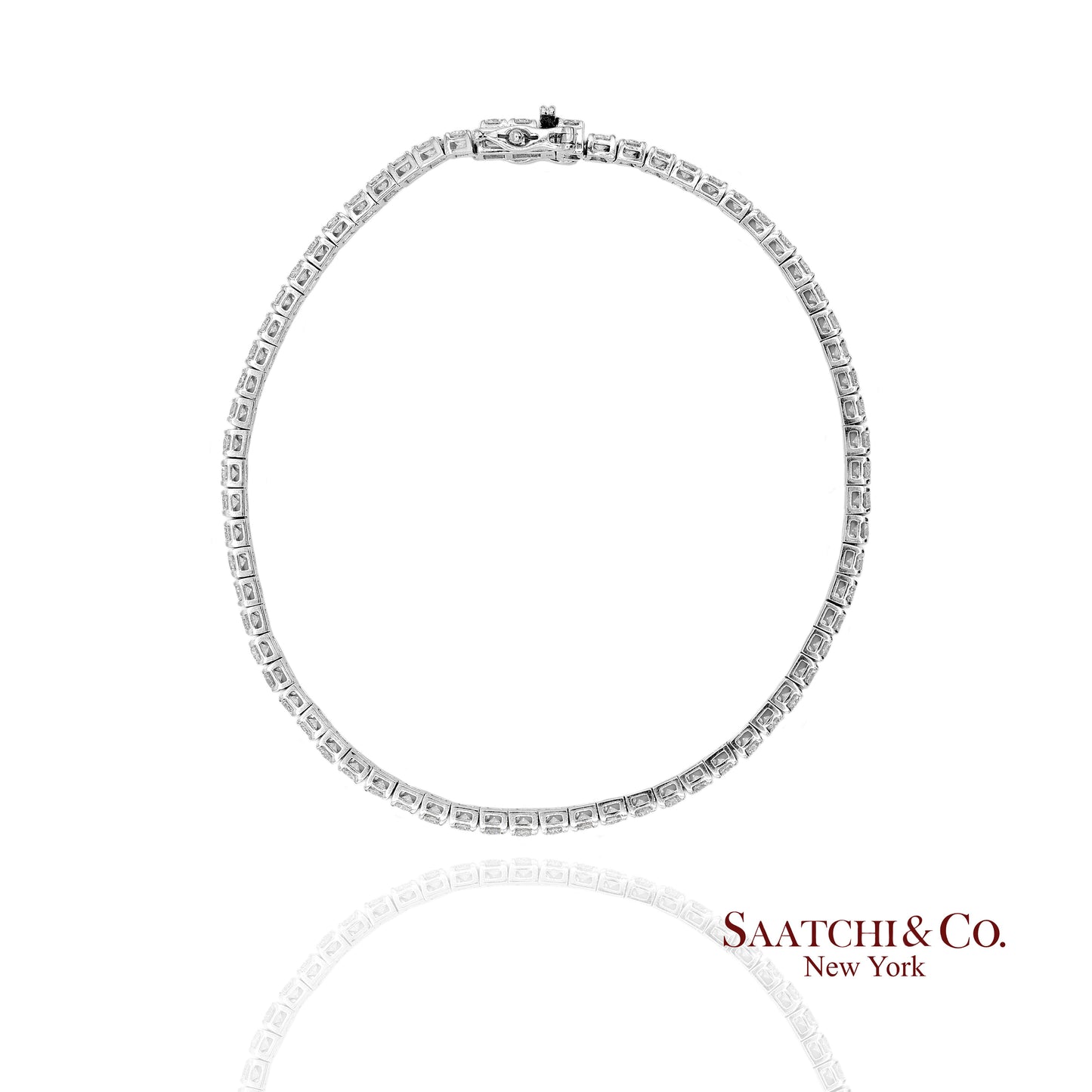 14K(585) White Gold Lab Diamond (CVD) Tennis Bracelet Size 8.5 inch
