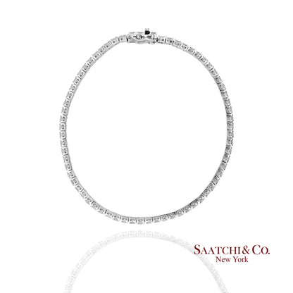 14K(585) White Gold Lab Diamond (CVD) Tennis Bracelet Size 8.5 inch