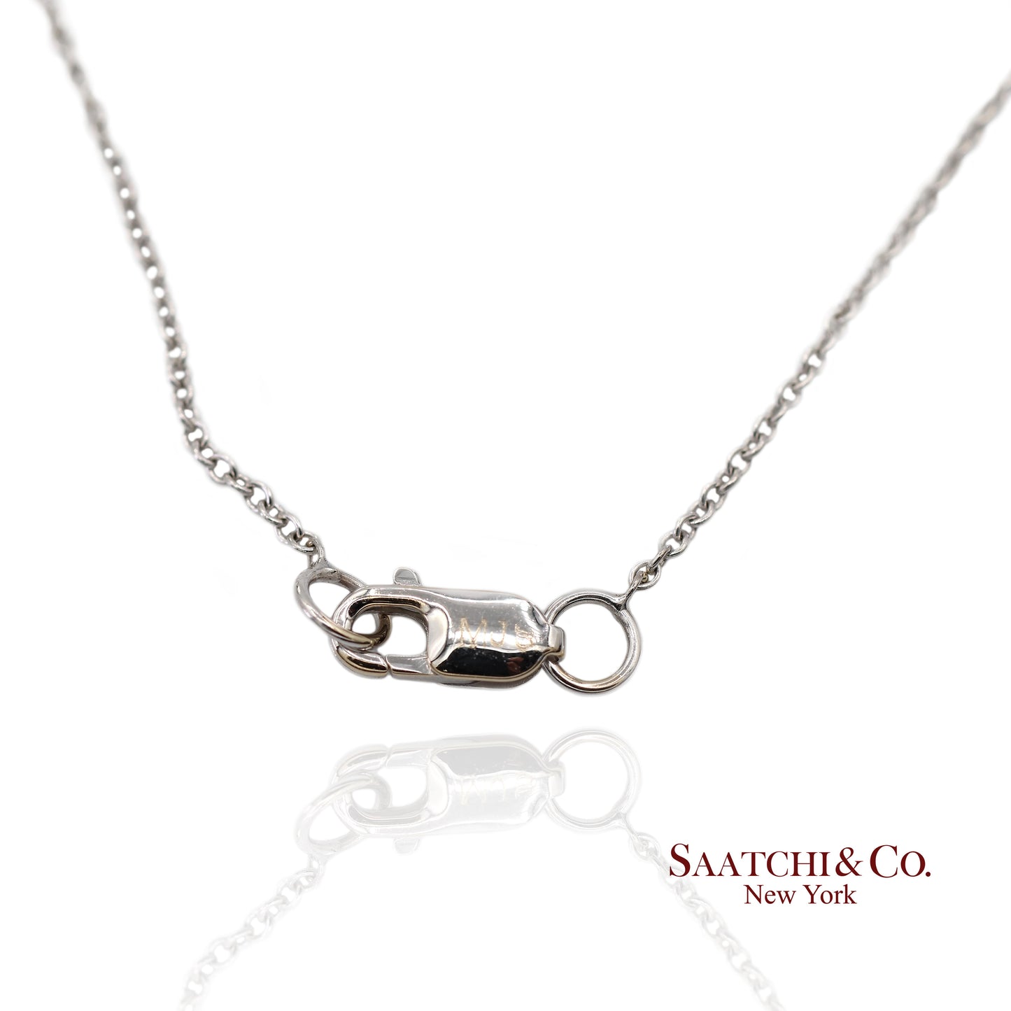 18K(750) White Gold Natural Diamond Leaf Pendant Necklace with Chain