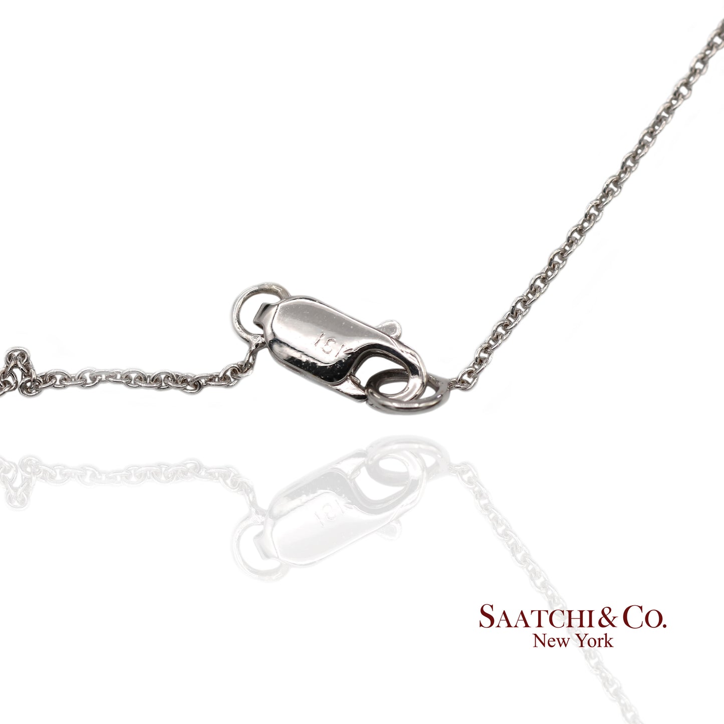 18K(750) White Gold Natural Diamond Marquise Shape Pendant Necklace with Chain