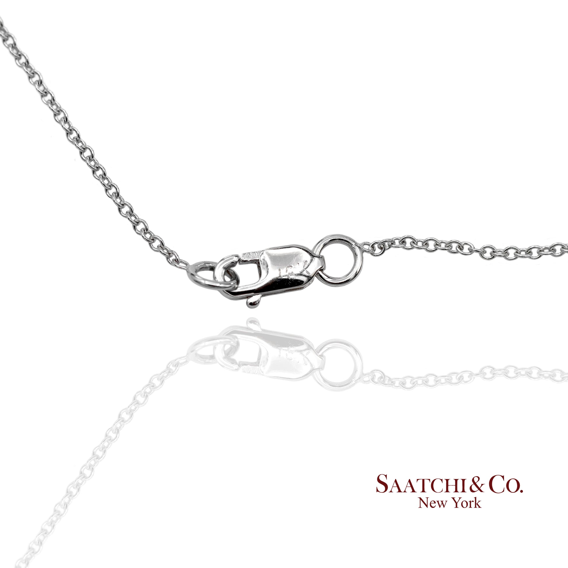 18K(750) White Gold Natural Amethyst Pendant Necklace with Chain