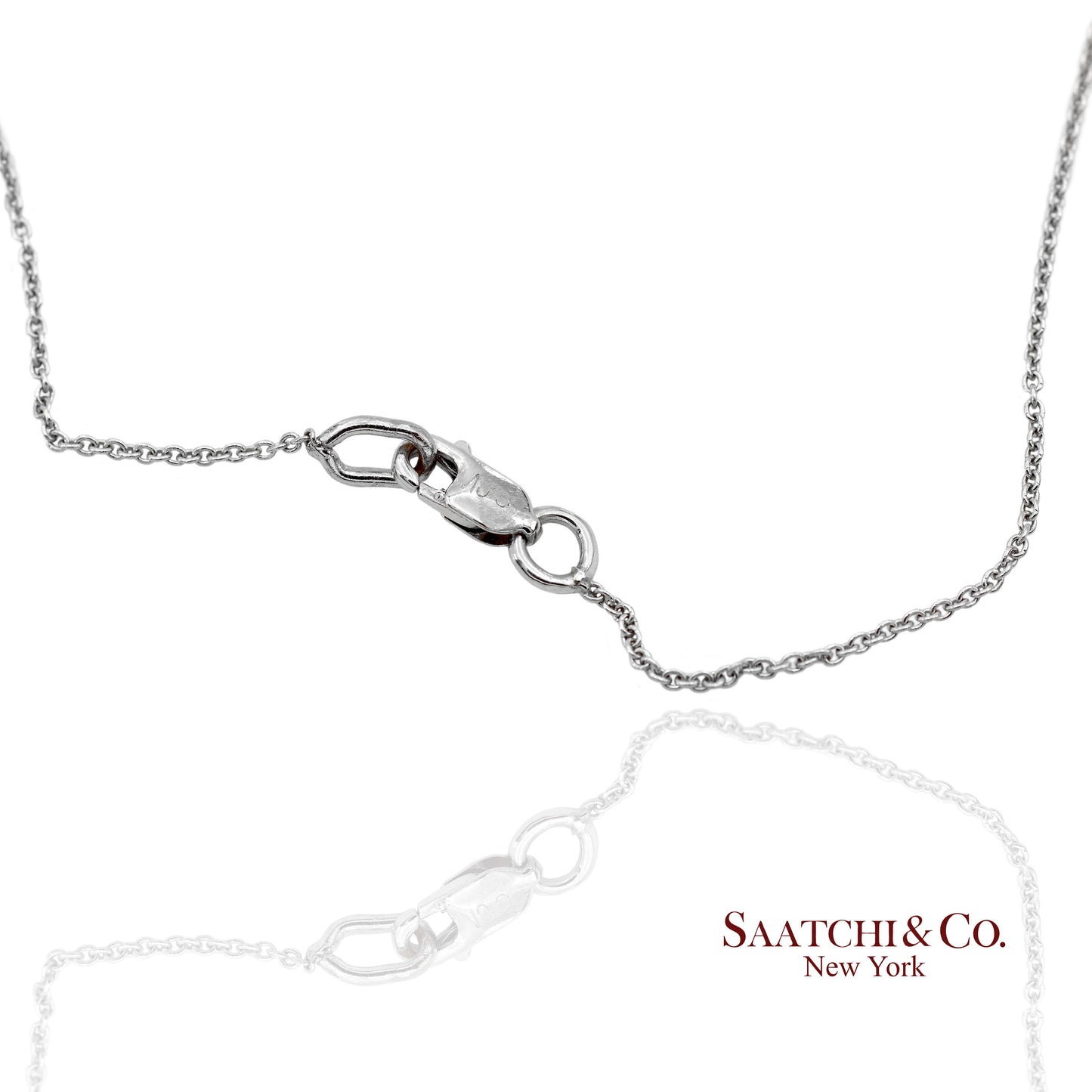18K(750) White Gold Natural Diamond Heart Shape Pendant Necklace with Chain