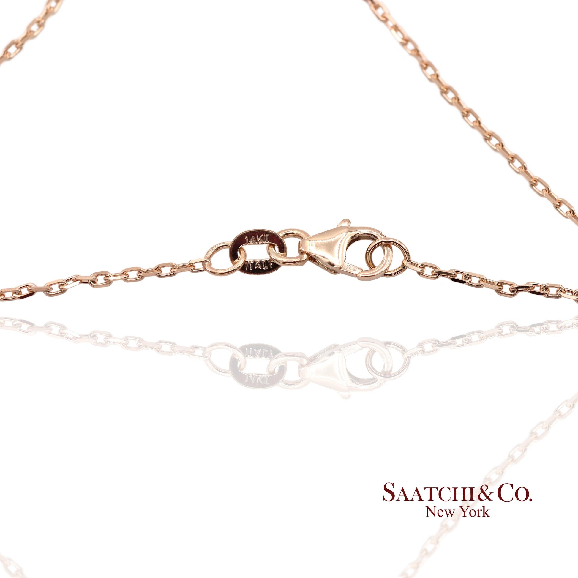 14K(585) Rose Gold Natural Diamond Butterfly Pendant Necklace with Chain