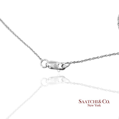 18K(750) White Gold Natural Diamond Cross Pendant Necklace with Chain