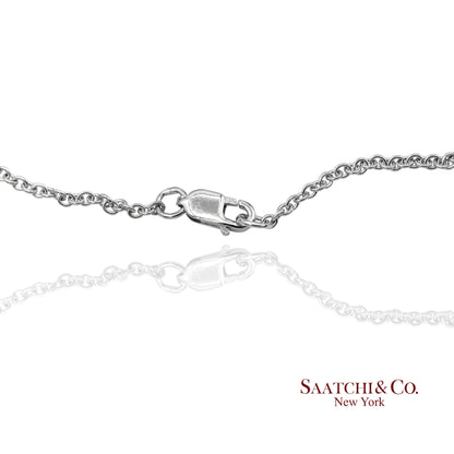 18K(750) White Gold Natural Diamond Pendant Necklace with Chain