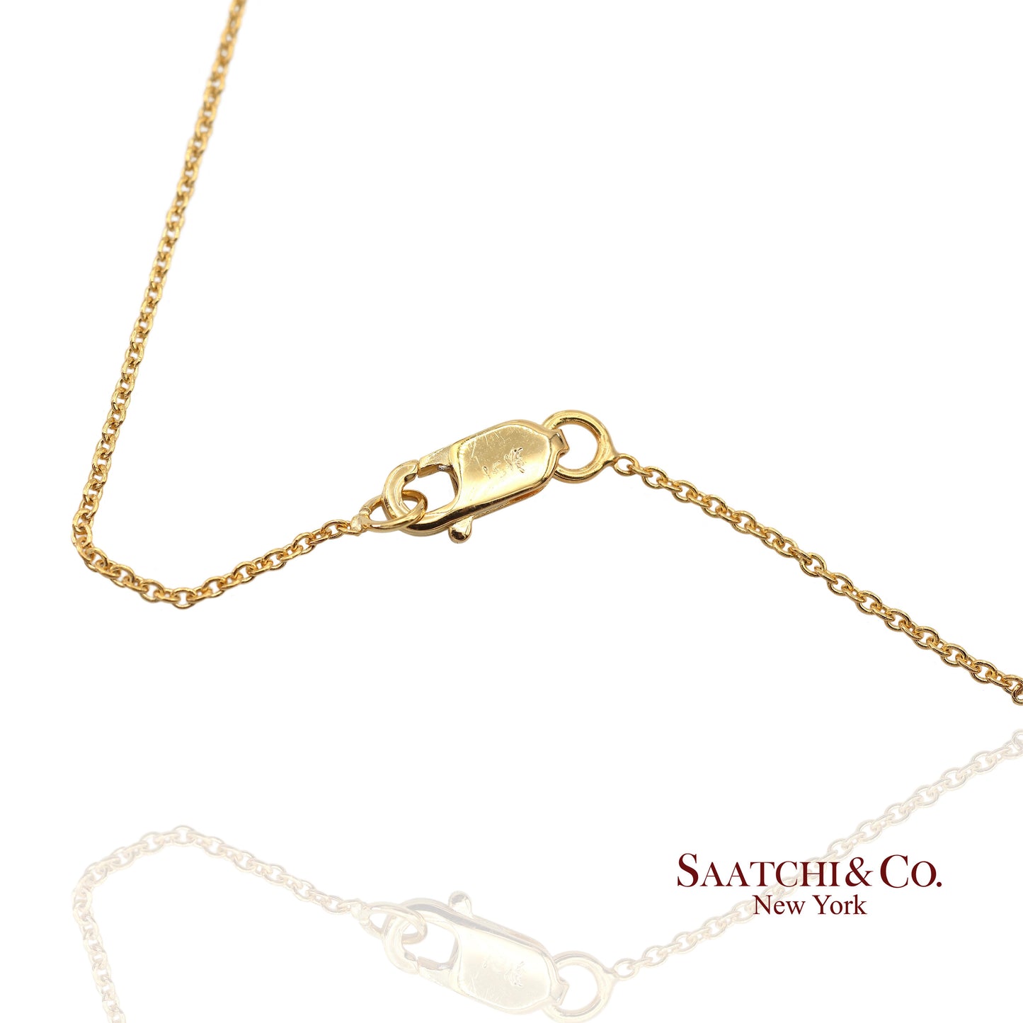 18K(750) Yellow Gold Natural Diamond Star Shape Pendant Necklace with Chain