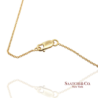 18K(750) Yellow Gold Natural Diamond Star Shape Pendant Necklace with Chain