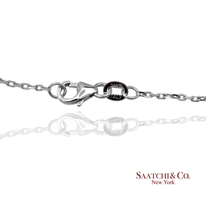 14K(585) White Gold Natural Diamond Butterfly Pendant Necklace with Chain