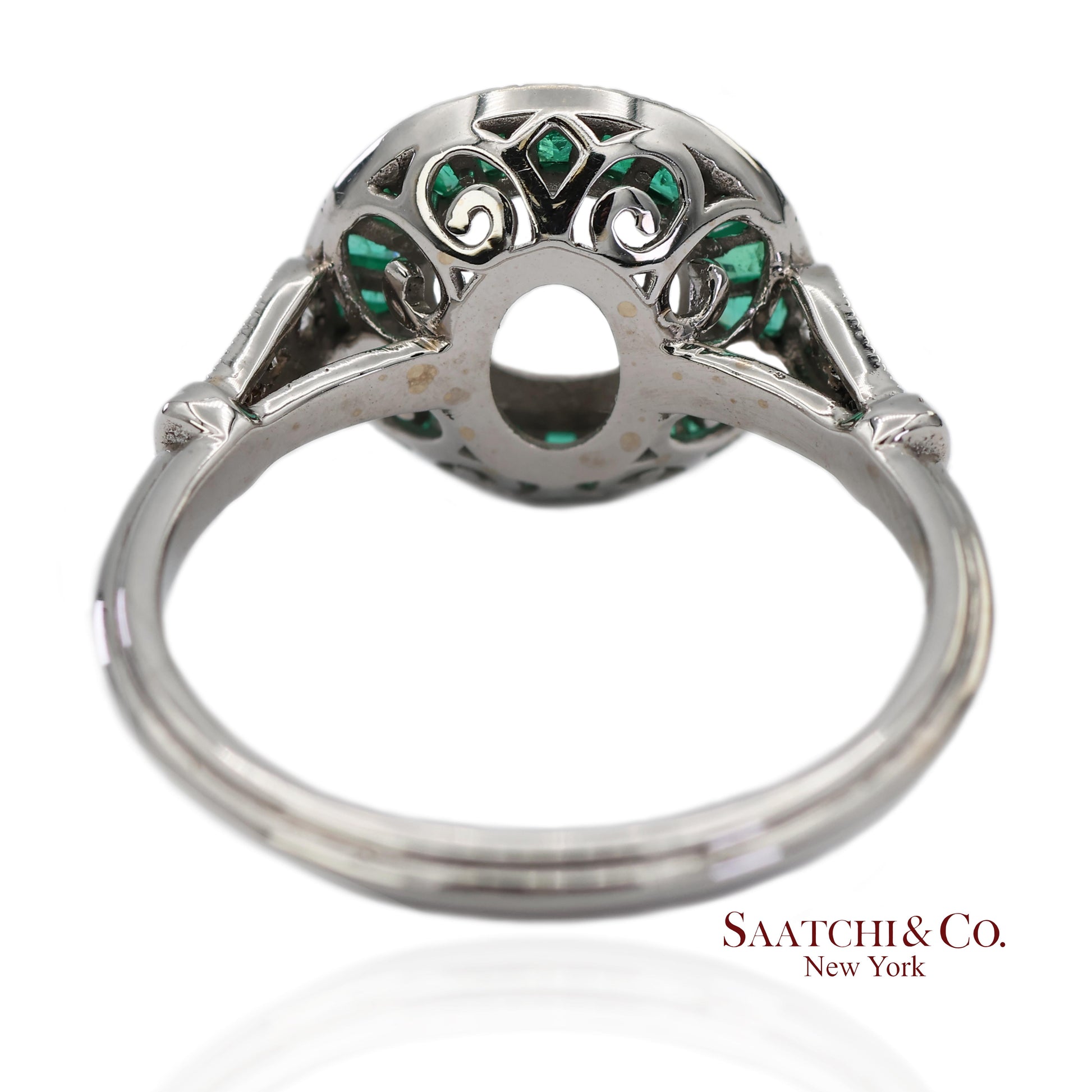 14K (585) White Gold Natural Brilliant Diamond Semi Mount Engagement Ring Size 7