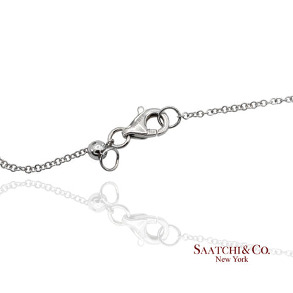 14K(585) White Gold Natural Diamond Adjustable By the Yard Necklace/Pendant