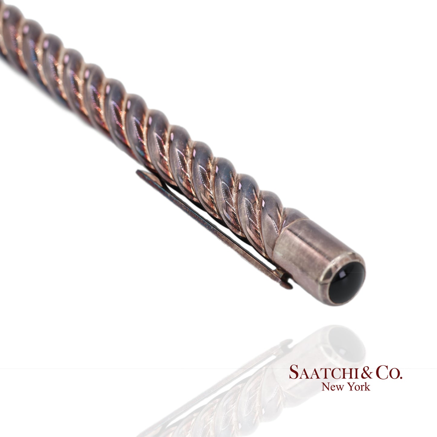 David Yurman Vintage Sterling Silver with Black Onyx Cable Pen