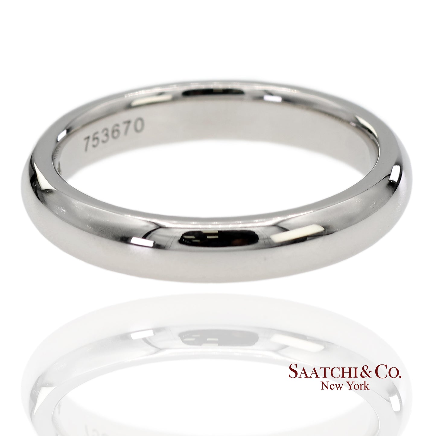 Platinum 950 Harry Winston Natural Single Diamond Band Ring