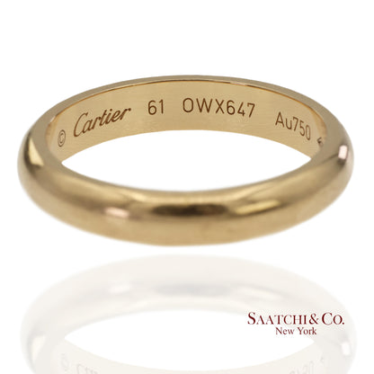 18K 750 Solid Yellow Gold Cartier Band Ring