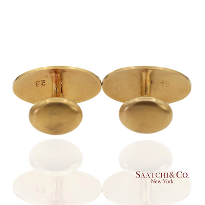 Vintage 14K 585 Solid Yellow Gold Old Cut Natural Diamond Cufflinks