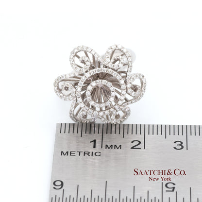 14k(585) White Gold  Natural Diamond Ring Size 7