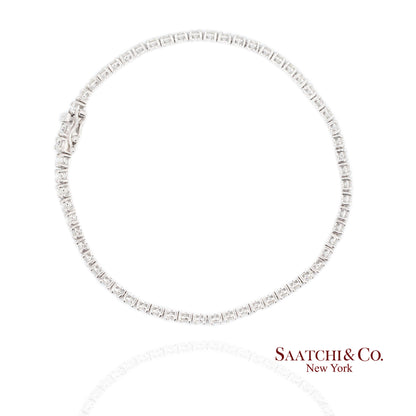 14k (585) White Gold Natural Diamond Tennis Bracelet size 7.5 inch