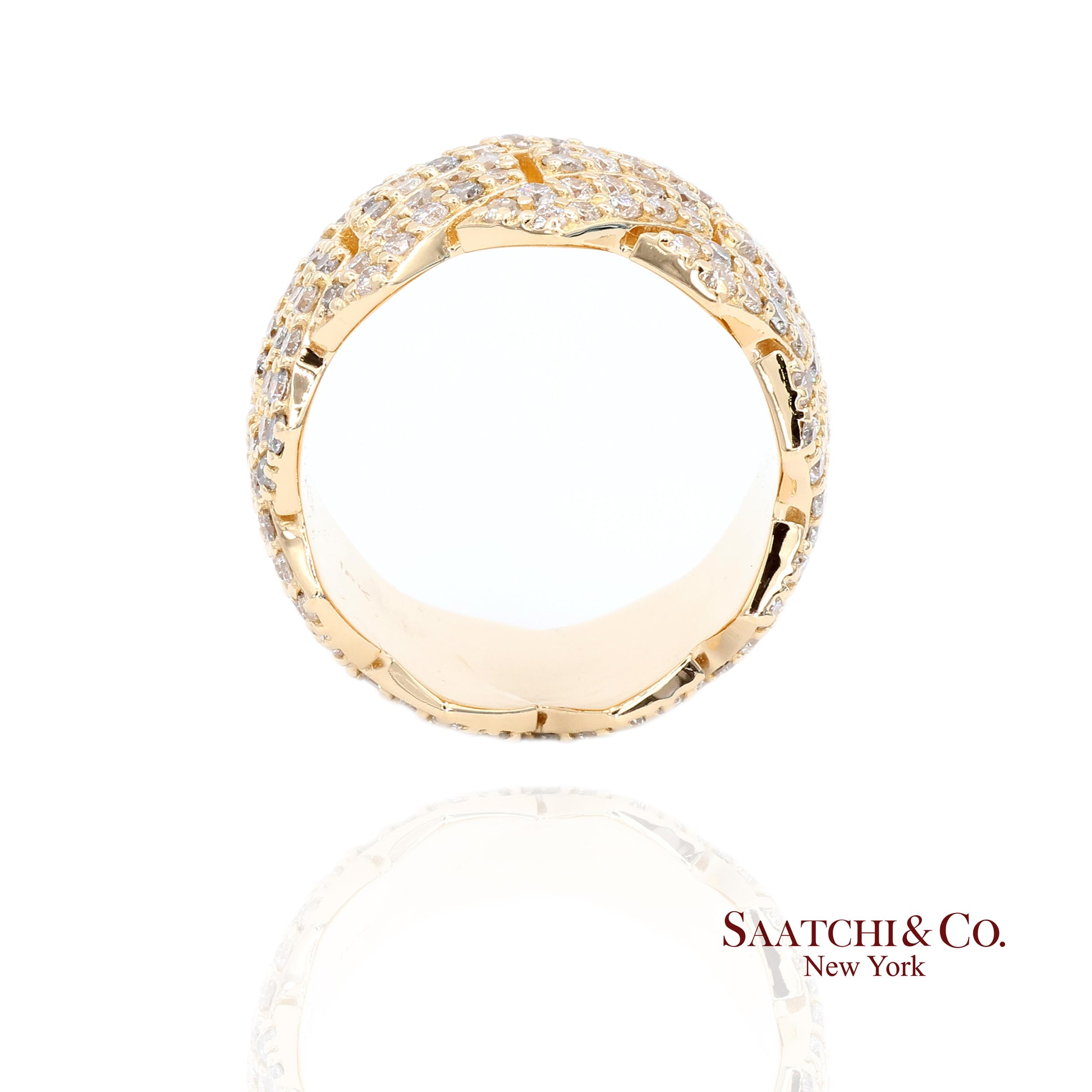 18k (750) Yellow Gold 4.50 Ct Natural Diamond Ring Band