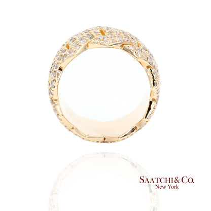 18k (750) Yellow Gold 4.50 Ct Natural Diamond Ring Band